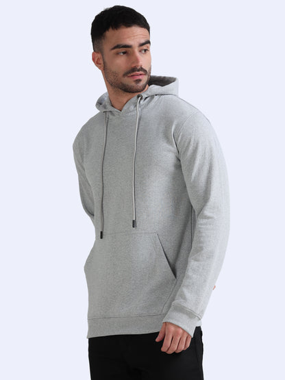 URBANHOOD Premium Hoodies without Zip - Grey Melange