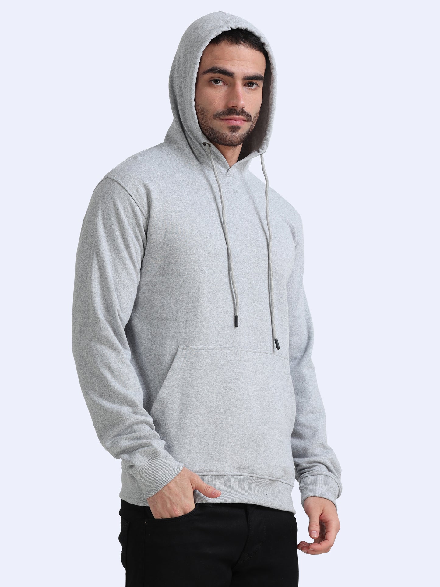 URBANHOOD Premium Hoodies without Zip - Grey Melange