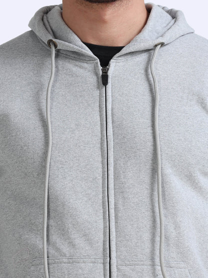 URBANHOOD Premium Hoodies with Zip - Grey Melange