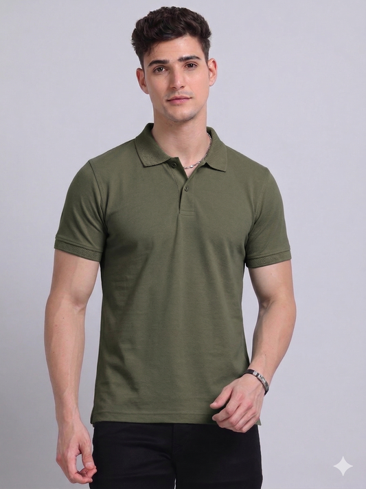 EcoBlend Polo Plain - Olive