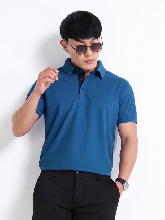 AeroPiq Polo Tshirts - Petrol Blue