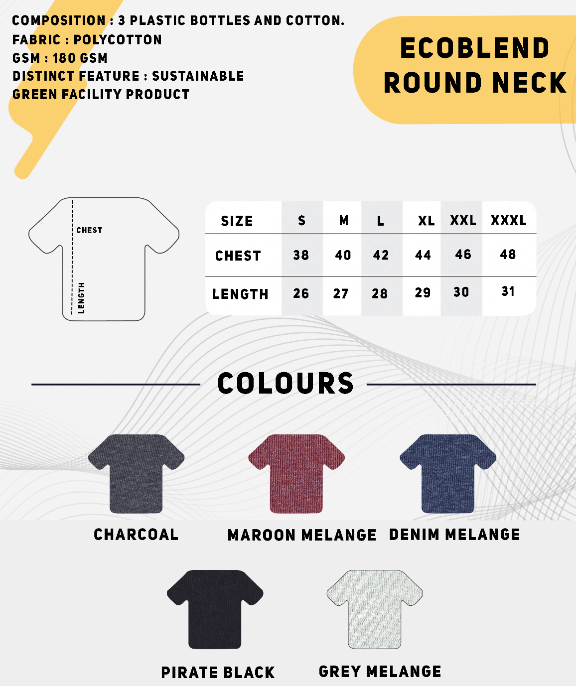 EcoBlend Round Neck Tshirts - Maroon Melange