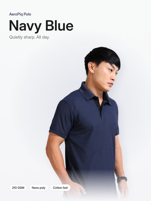 AeroPiq Polo Tshirts - Navy Blue