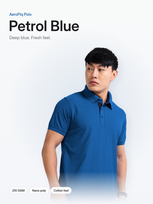 AeroPiq Polo Tshirts - Petrol Blue