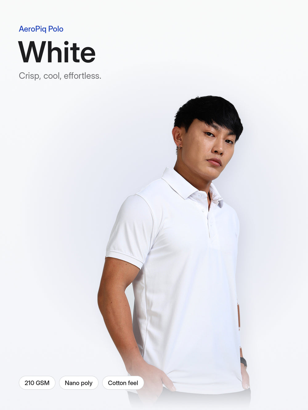 AeroPiq Polo Tshirts - White – Hero