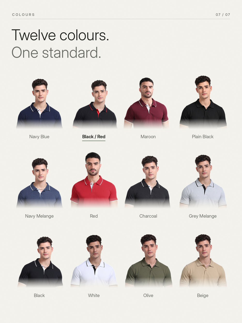 EcoBlend Polo Tshirts - Black with Red Tipping – Colours
