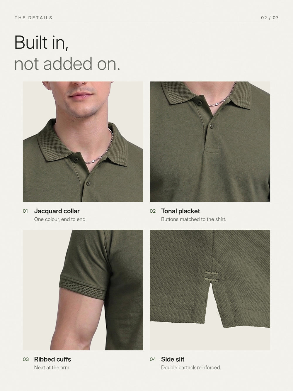 EcoBlend Polo Plain - Olive – Details