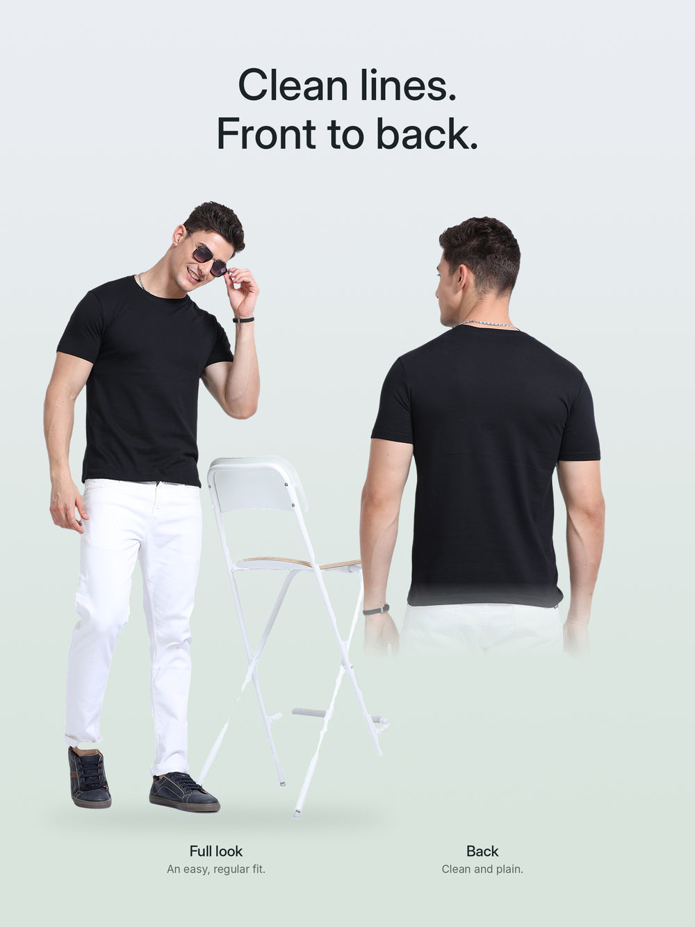 EcoBlend Round Neck Tshirts - Black – Lifestyle