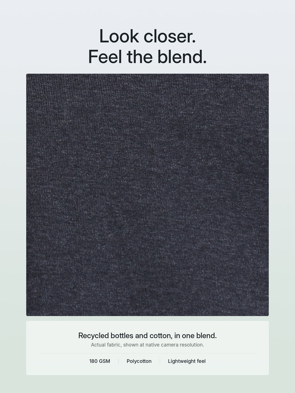 EcoBlend Round Neck Tshirts - Charcoal – Close-up