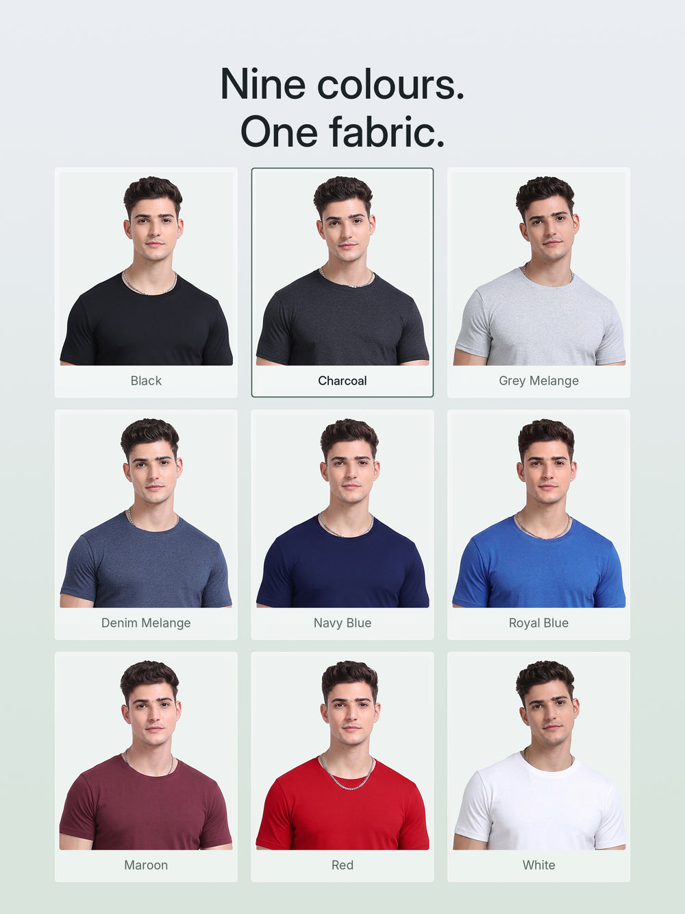 EcoBlend Round Neck Tshirts - Charcoal – Colours