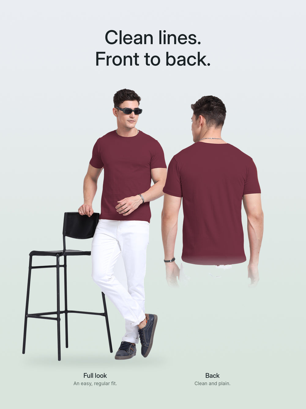 EcoBlend Round Neck Tshirts - Maroon – Lifestyle