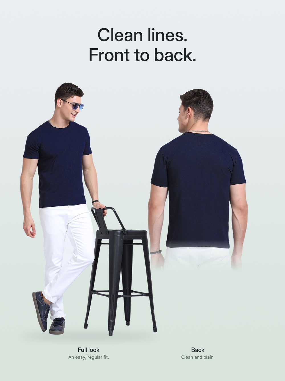 EcoBlend Round Neck Tshirts - Navy Blue – Lifestyle