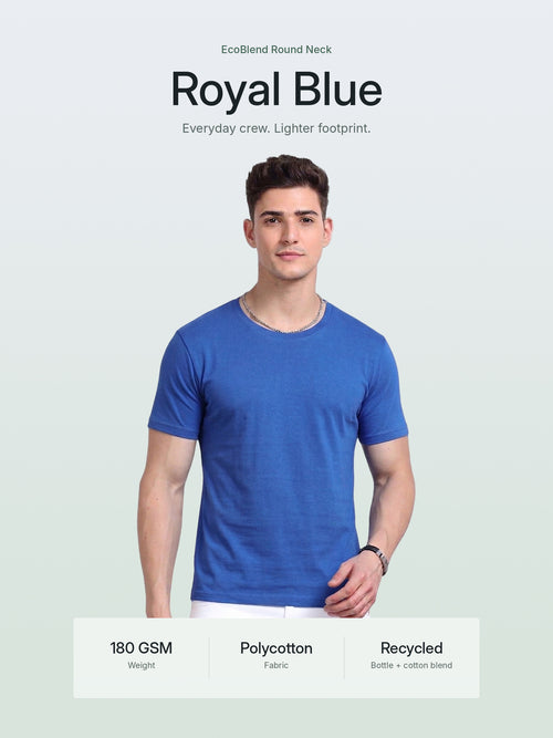 EcoBlend Round Neck Tshirts - Royal Blue