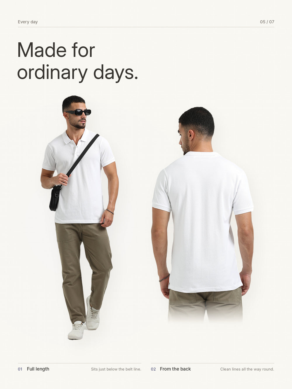 Biowashed Organic Polo Plain - White – Lifestyle