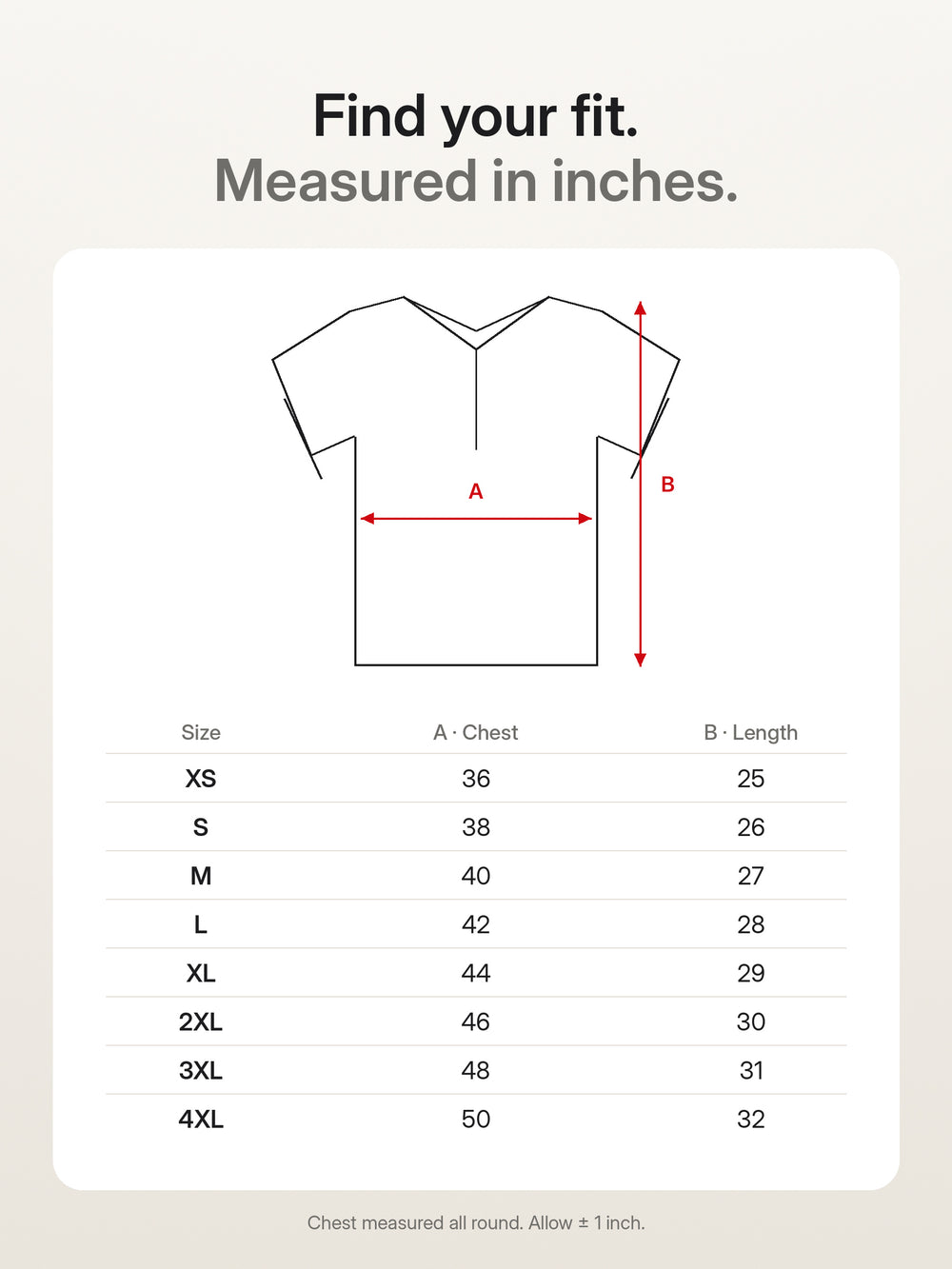 Biowashed Organic Polo - Red with White Tipping – Size guide