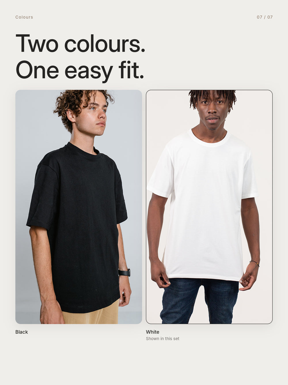 Urban Oversized Tshirt White, available colours