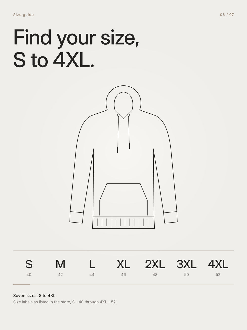 URBANHOOD Premium Hoodies without Zip - Black – Size guide