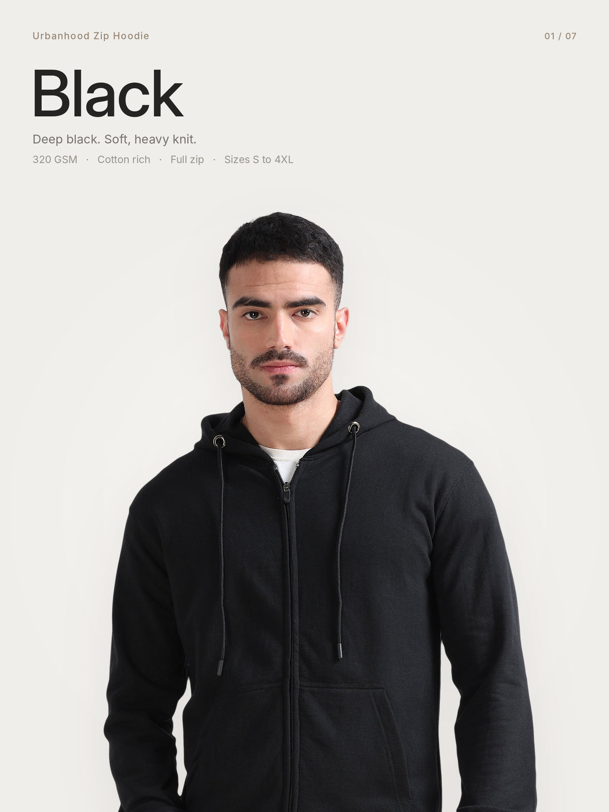 URBANHOOD Premium Hoodies with Zip - Black – Hero