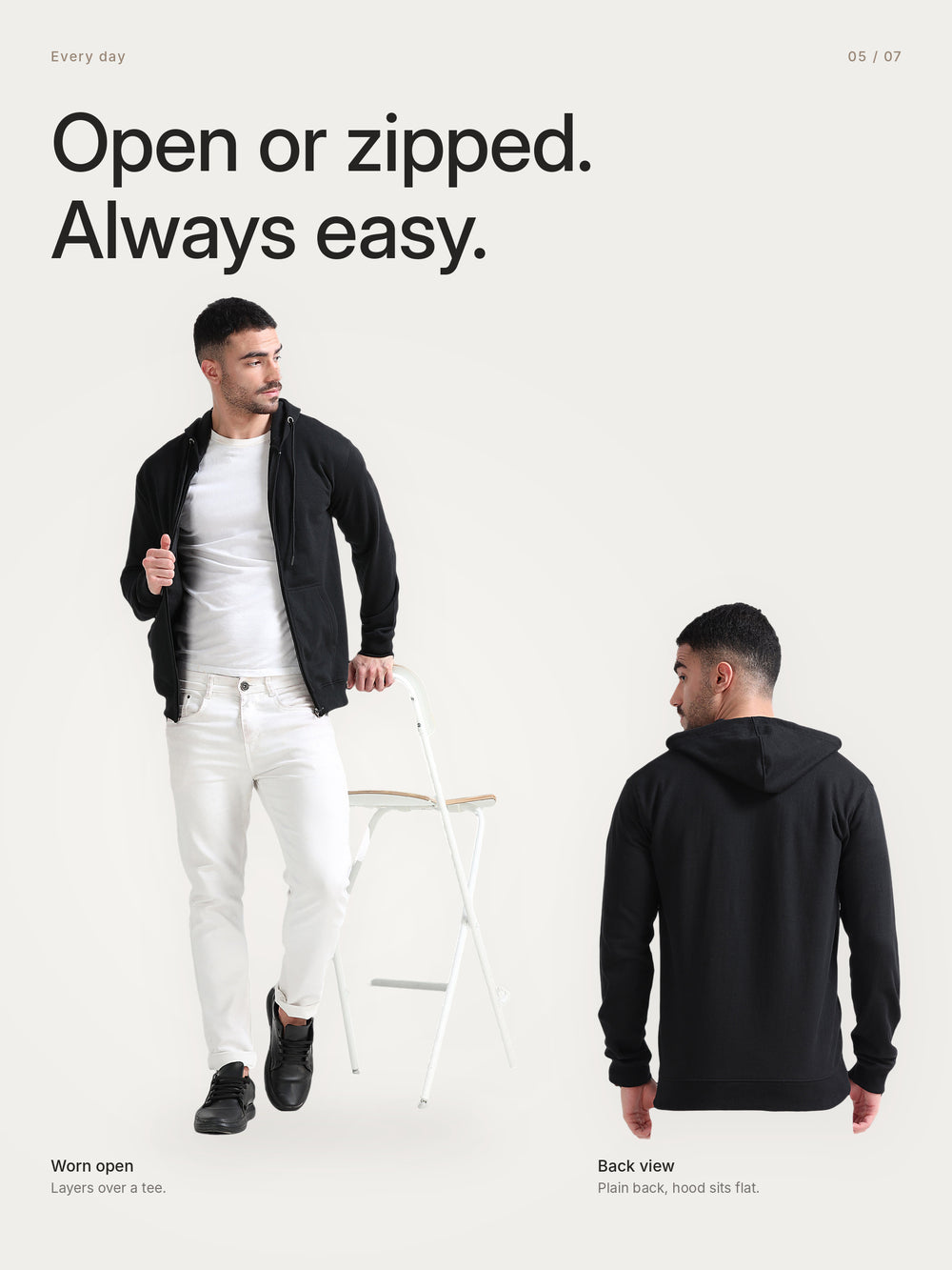 URBANHOOD Premium Hoodies with Zip - Black – Lifestyle